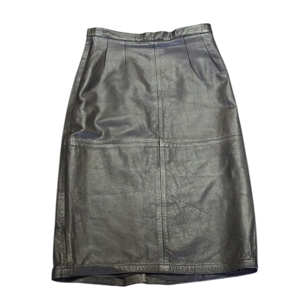 Vera Pelle Metallic Pencil Skirt